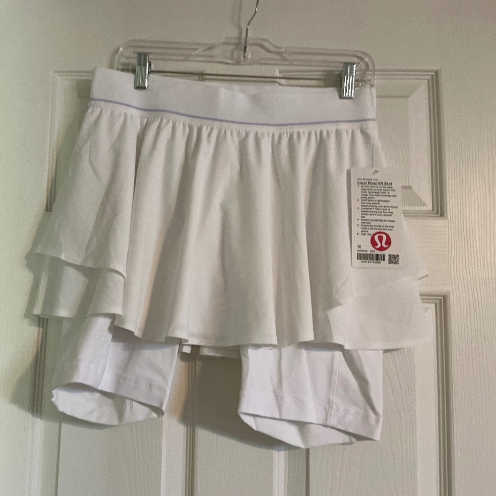 NWT Lululemon Court Rival High-Rise Tennis Skirt White Size 10 - Picture 3 of 5